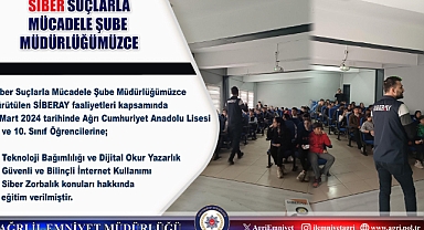 Ağrı’daki okullarda ‘SİBERAY’ eğitimi veriliyor