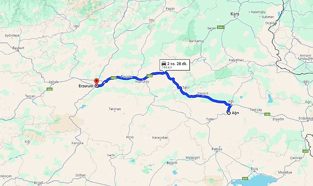 Ağrı Erzurum arası kaç km? Erzurum Ağrı arası kaç saat?