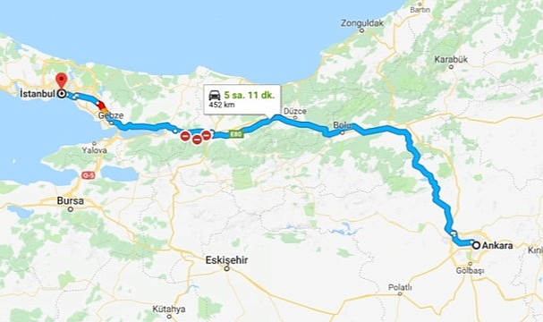 Ankara İstanbul arası kaç saat? Ankara İstanbul arasındaki mesafe ne kadar?