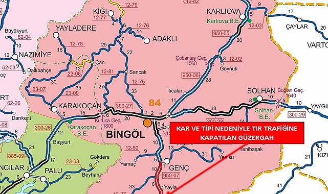 Bingöl - Diyarbakır kara yolu tır trafiğine kapatıldı