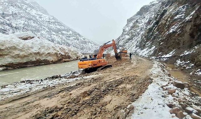Çığ nedeniyle kapanan Çatak-Pervari kara yolu açıldı