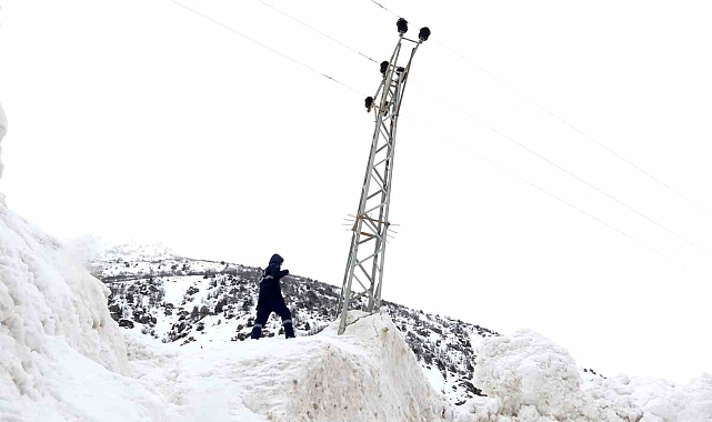 Çığ ve sulu kar elektrik direklerine zarar verdi: Ekiplerin zorlu mesaisi Ramazan'da da sürüyor