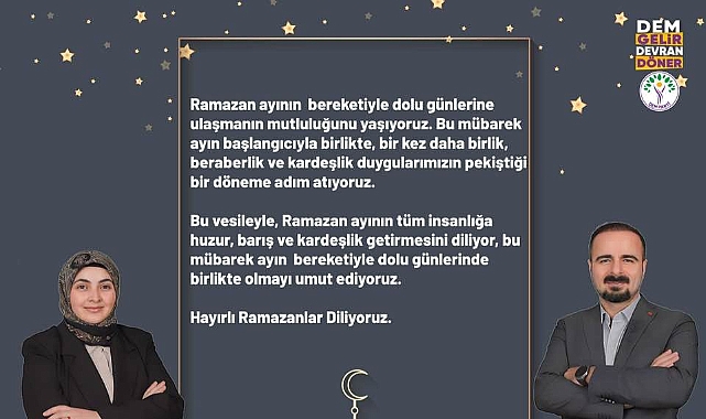 Erciş Belediyesi Eş Başkanlarından Ramazan Mesajı