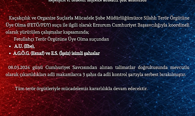 Erzurum'da FETÖPDY operasyonu