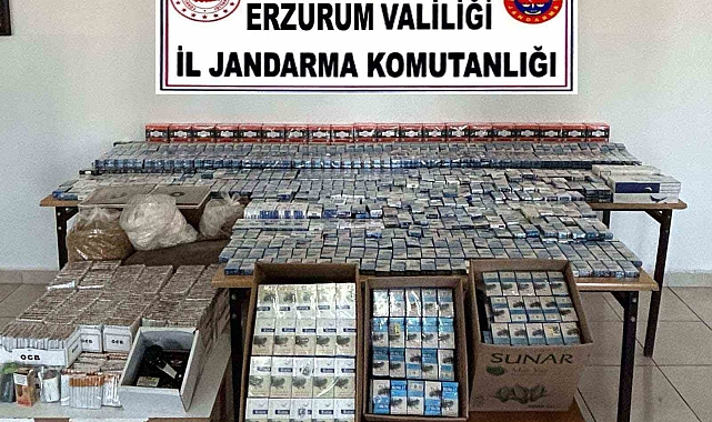 Erzurum'da Jandarmadan kaçak sigara operasyonu
