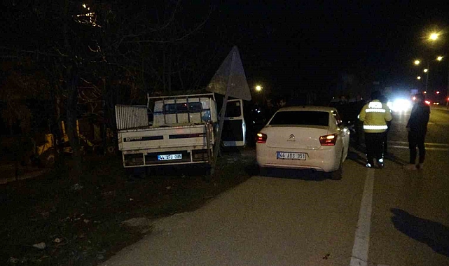 Malatya'da "dur" ihtarına uymayan araç kaza yaptı