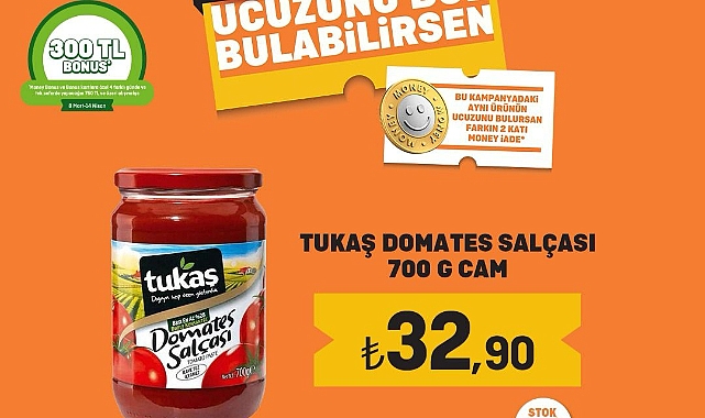 Migros 17-18 Mart tarihleri arası Tukaş Salça İndirimde!