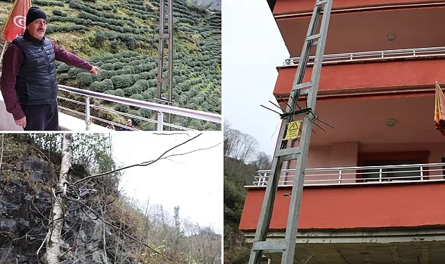 Rize'de Bu Köyün Başı Elektrik Direkleri ile Dertte