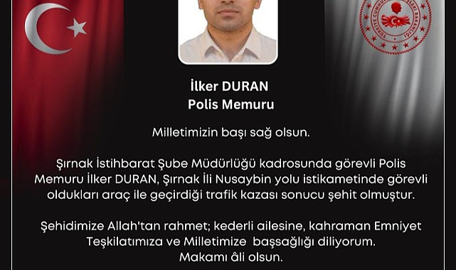 Şehit Polis Memuru İlker Duran kimdir, nasıl Şehit oldu nerelidir?