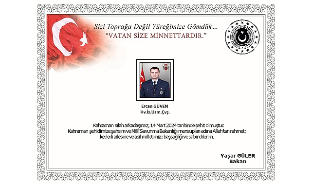 Şehit Uzm.Çvş. Ercan Güven Kimdir Nerelidir, Ercan Güven Nasıl Şehit Oldu?