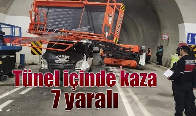 Yolcu minibüsü tünel içinde kaza yaptı: 7 yaralı