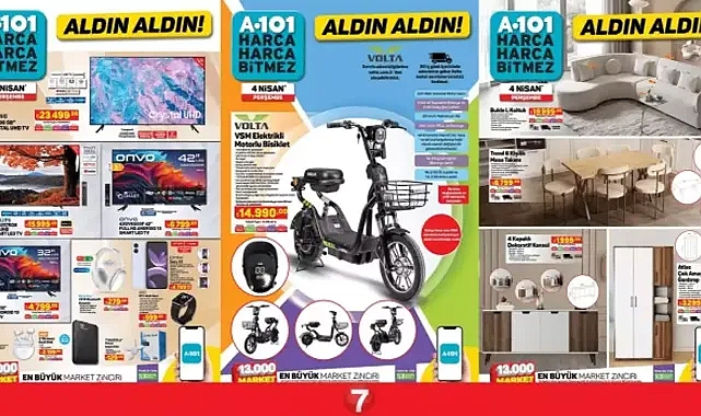 A101 Aktüel 4 Nisan 2024 Kataloğu: Volta VSM Elektrikli Motorlu Bisiklet Sadece 14.990TL!