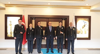 Ağrı Valisi Koç, Polis Haftası kutlamaları kapsamında Emniyet Müdürü İpar ve ekibini kabul etti