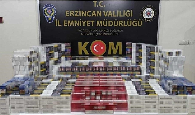 Erzincan'da 4570 paket kaçak sigara ele geçirildi