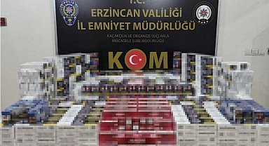 Erzincan'da 4570 paket kaçak sigara ele geçirildi