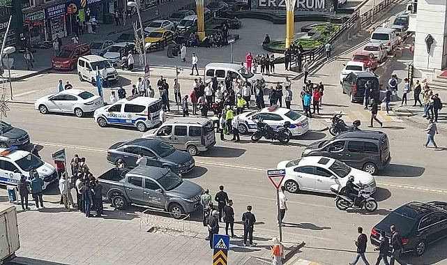 Erzurum'da bir şahıs Polise zor anlar yaşattı