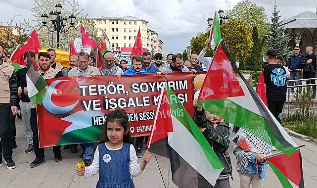 Erzurum'da hekimler ve sağlıkçılar Filistin için "sessiz yürüyüş" yaptı