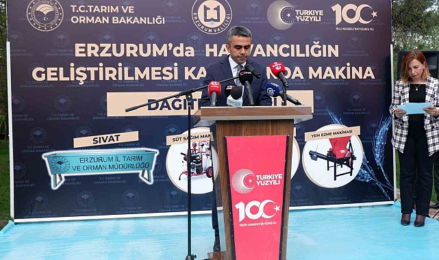 Erzurumlu çiftçiye makine desteği