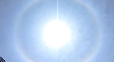 Hakkari'de güneşin etrafında oluşan hale büyük ilgi gördü