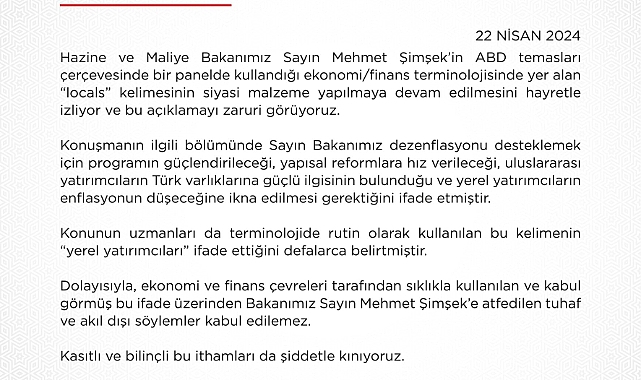 Hazine ve Maliye Bakanlığı “locals” kelimesi ile ilgili açıklamada bulundu