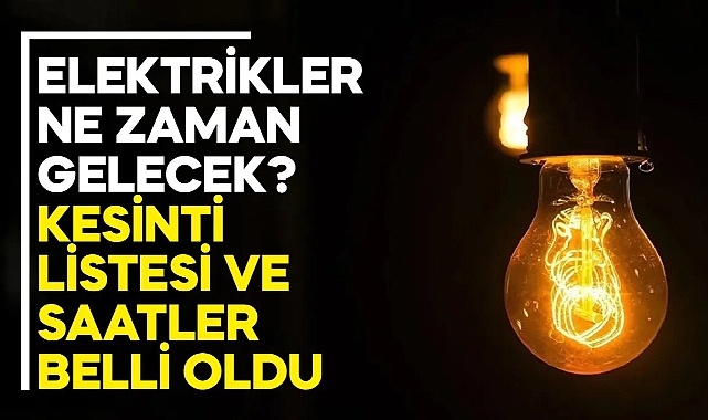 Konya'da uzun süre elektrik olmayacak. Uyarı yapıldı