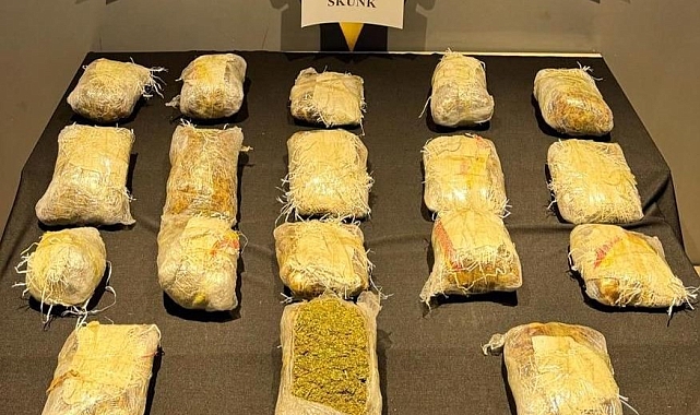 Malatya İl Emniyet Müdürlüğü 11 kilo 15 gram skunk ele geçirildi