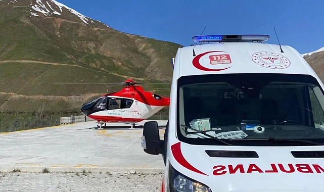 Van'da iki hasta ambulans helikopterle hastaneye sevk edildi