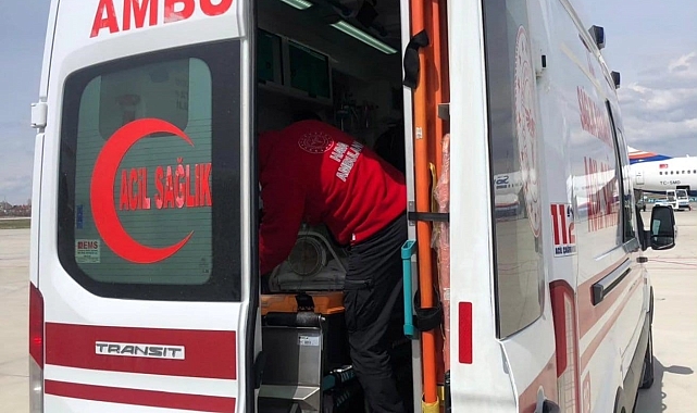 Vanlı hasta bebek için ambulans uçak havalandı