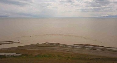 Yağmur suları Van Gölü'nü kahverengine boyadı