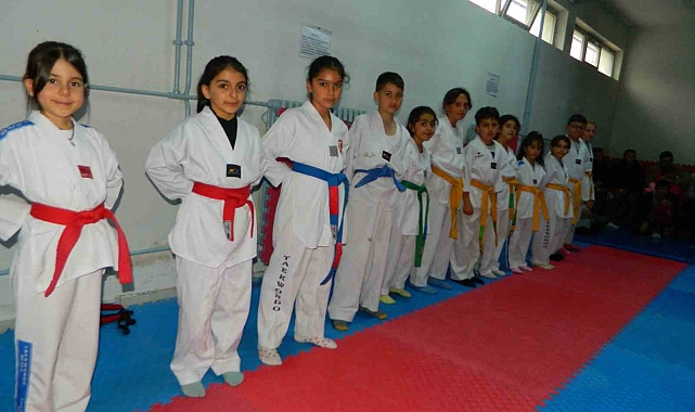 Ardahan Posof'ta tekvando kuşak sınavı yapıldı