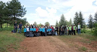 Bingöl'de yangınları önlemek için ormandaki çöpler toplandı