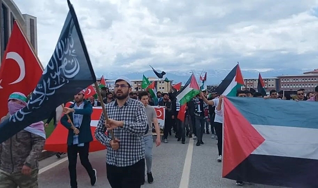 Filistin'e destek yürüyüşü Erzincan'da da yapıldı