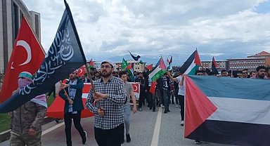 Filistin'e destek yürüyüşü Erzincan'da da yapıldı