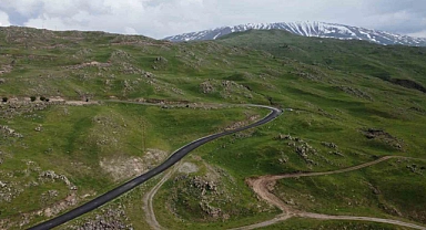 Iğdır'da sıcaklar etkisini gösterdi, dağlar yağmur sonrası yeşile büründü