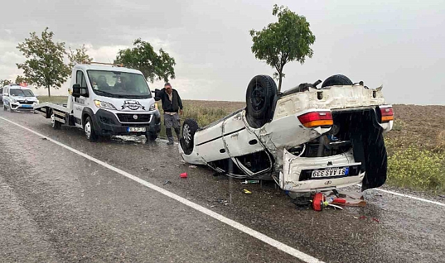 Konya’da otomobil takla attı: 3 yaralı