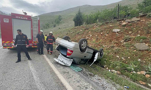 Malatya'da trafik kazası, otomobil takla attı: 1 yaralı