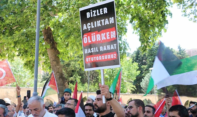 Şanlıurfa’da İsrail’e tepki, Filistin’e dua