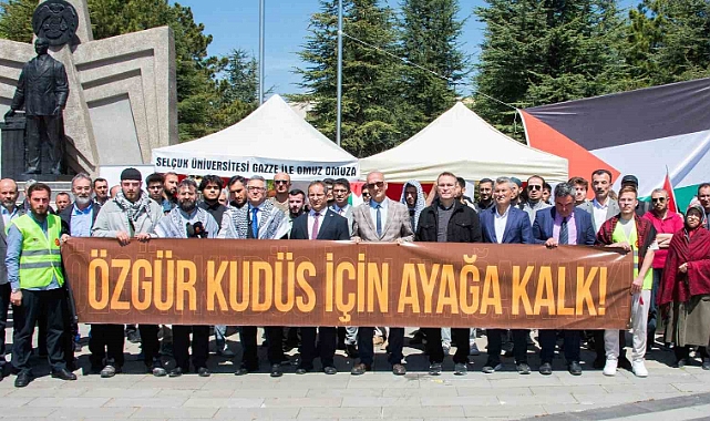 Selçuk Üniversitesindeki Gazze nöbeti sürüyor