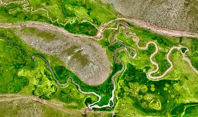 Ağrı'da 2400 rakımda bulunan yayla havadan görüntülendi. Yemyeşil doğasıyla görenlere muhteşem manzaralar sundu