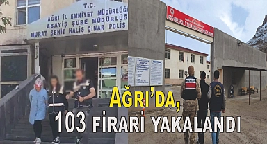 Ağrı'da, hakkında kesinleşmiş hapis cezası bulunan 103 firari yakalandı