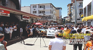 Ağrılılar Filistin'de devam eden katliama karşı bir araya geldi