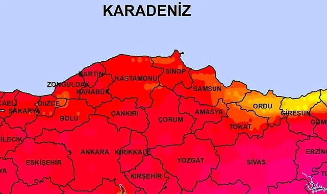 Amasya, Artvin, Bolu, Giresun, Gümüşhane, Kastamonu, Ordu, Rize, Samsun, Sinop, Tokat, Trabzon, Zonguldak tek tek uyarıldı. Basra'dan size doğru yola çıktı