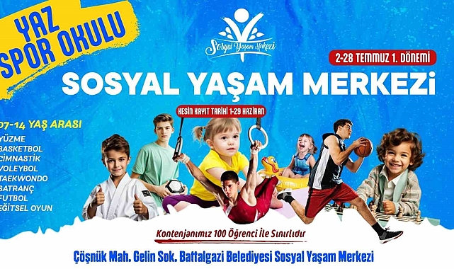 Battalgazi Sosyal Yaşam Merkezi'nde yaz spor okulu için geri sayım