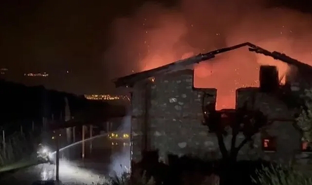 Bursa'da iki katlı yazlık ev alev alev yandı!