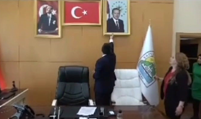 DEM Partili başkanın Cumhurbaşkanının fotoğrafını indirdiği görüntüler ortaya çıktı
