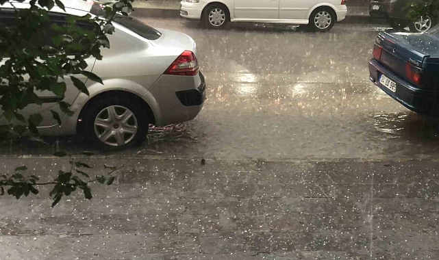 Dolu yağışı Erzincan'da sele yol açtı