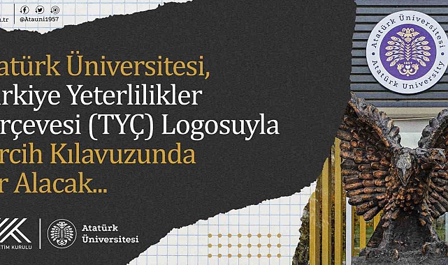 Erzurum Atatürk Üniversitesi, Türkiye yeterlilikler çerçevesi logosuyla tercih kılavuzunda yer alacak
