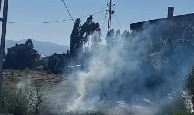 Hakkari'de boş arazide çıkan yangın korkuttu