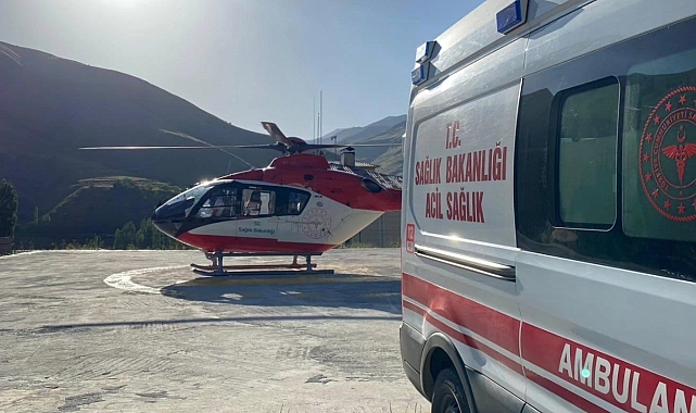 Helikopter havalandı 18 yaşındaki genç için