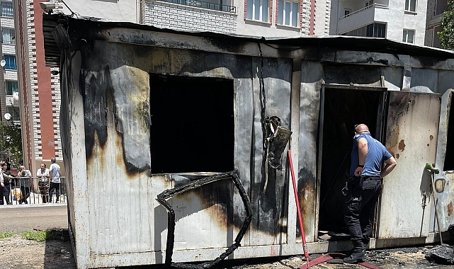 Konteyner yangını Van'da